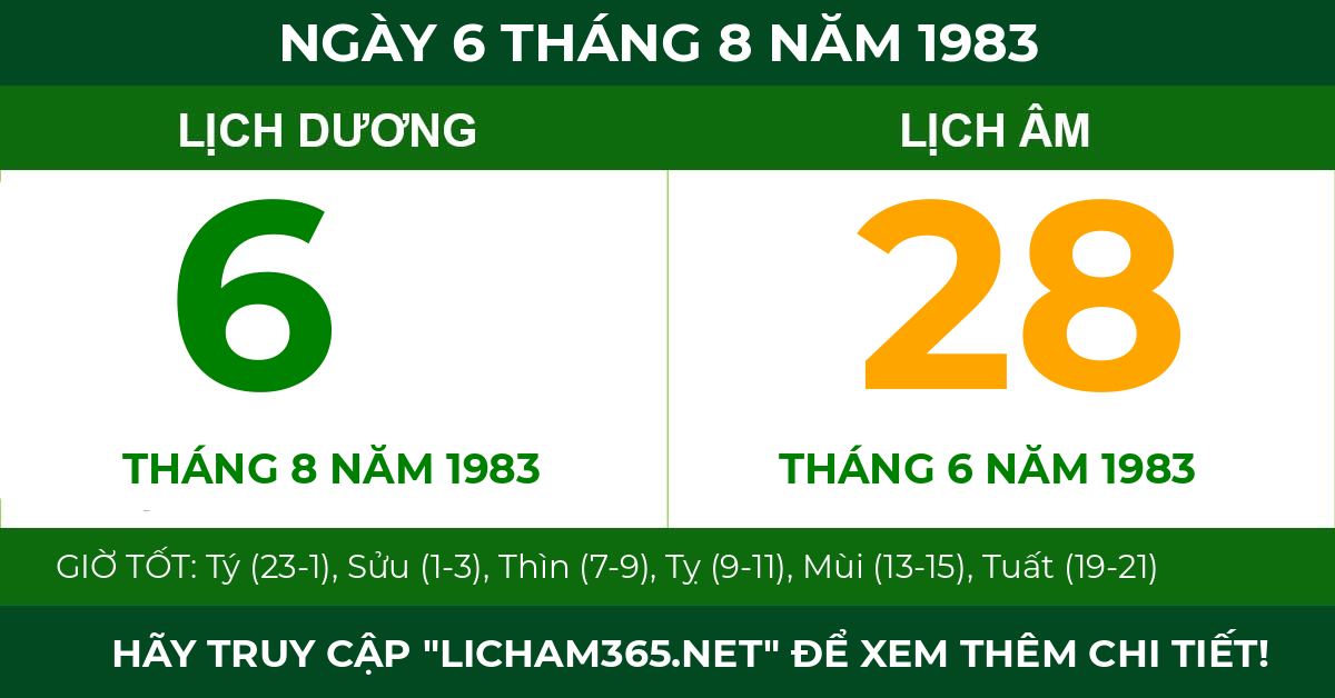 lịch âm ngày 6 tháng 8 năm 1983