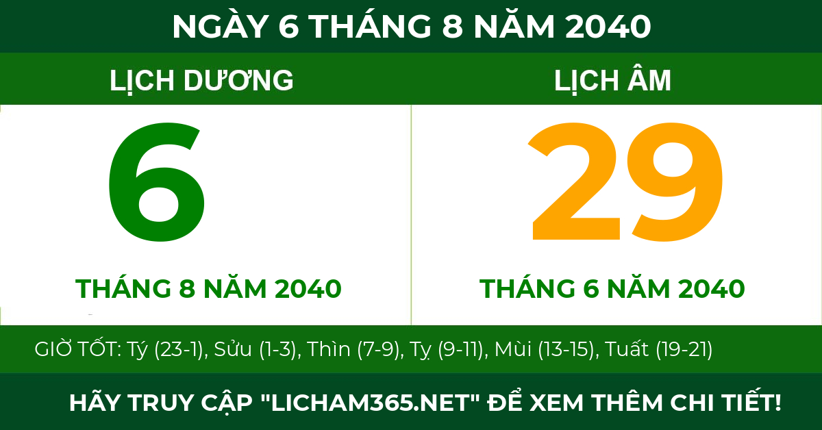 lịch âm ngày 6 tháng 8 năm 2040