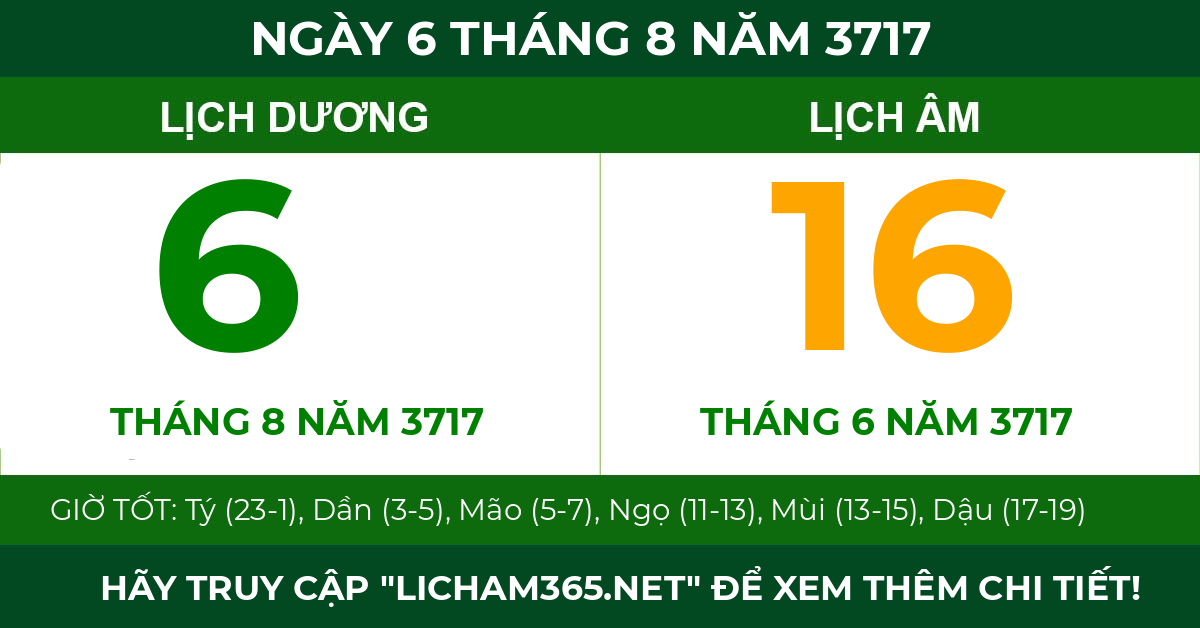 lịch âm ngày 6 tháng 8 năm 3717