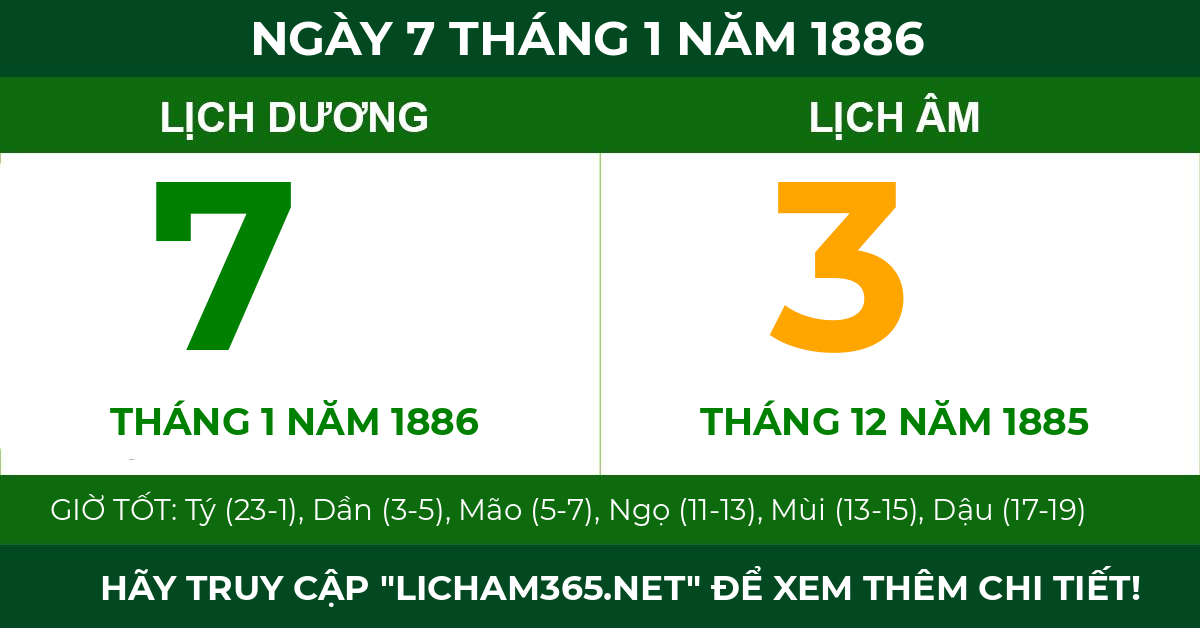 lịch âm ngày 7 tháng 1 năm 1886