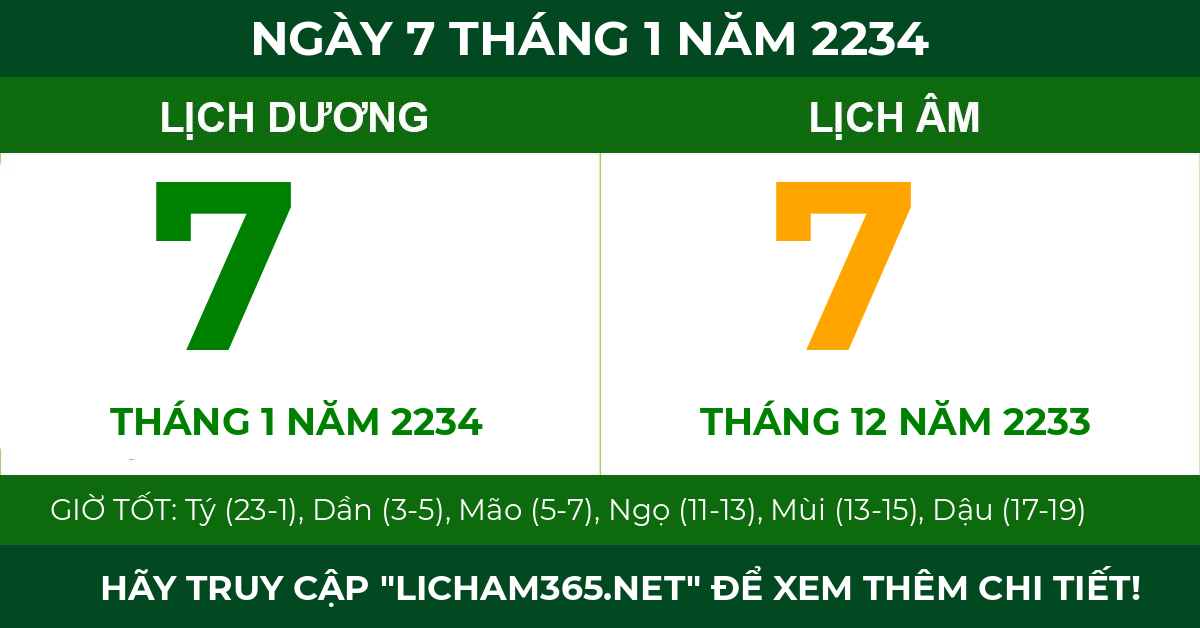 lịch âm ngày 7 tháng 1 năm 2234