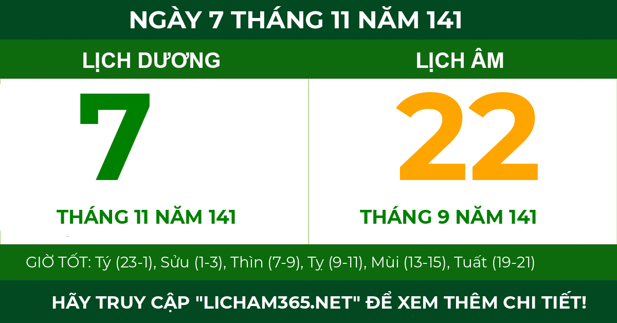 lịch âm ngày 7 tháng 11 năm 141