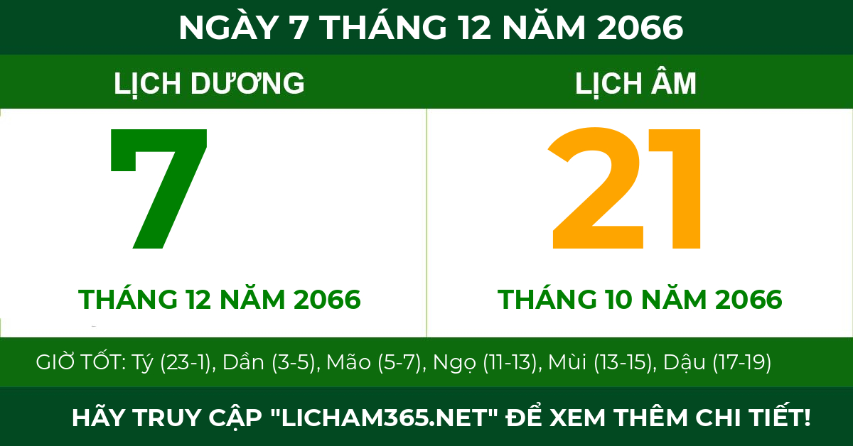 lịch âm ngày 7 tháng 12 năm 2066