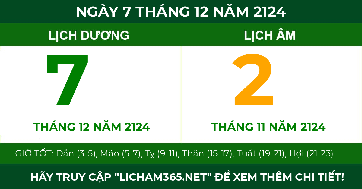 lịch âm ngày 7 tháng 12 năm 2124
