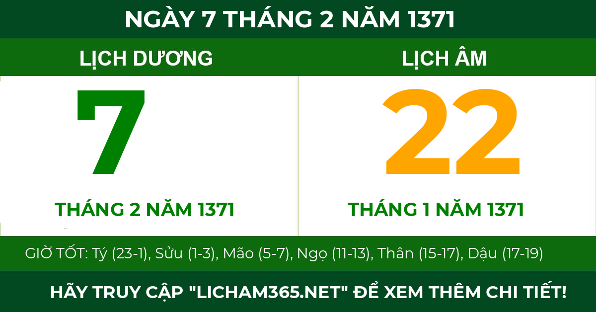 lịch âm ngày 7 tháng 2 năm 1371