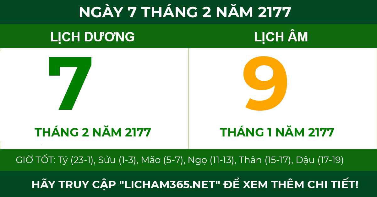 lịch âm ngày 7 tháng 2 năm 2177
