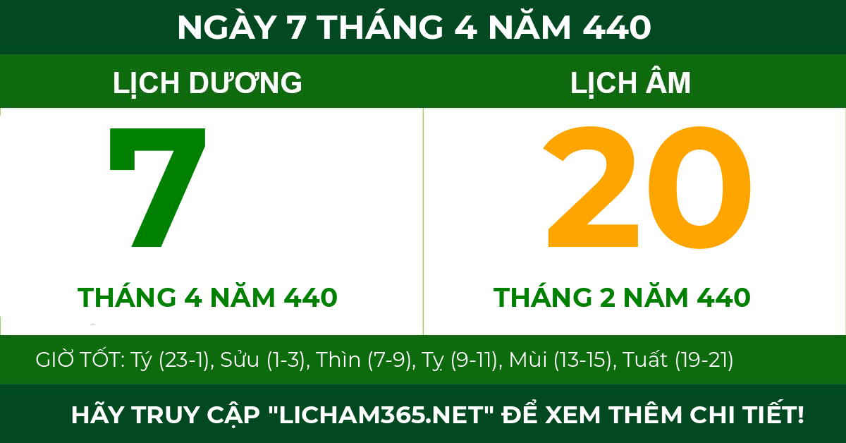 lịch âm ngày 7 tháng 4 năm 440