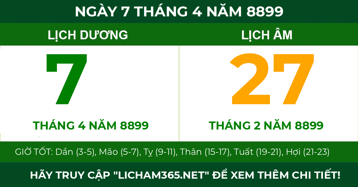 lịch âm ngày 7 tháng 4 năm 8899