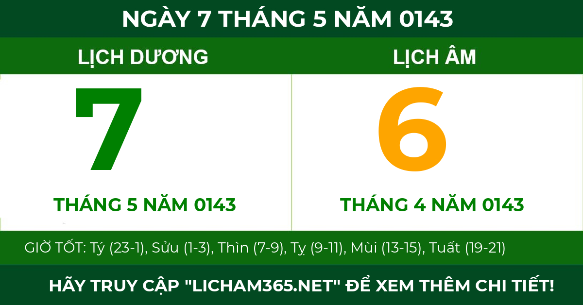 lịch âm ngày 7 tháng 5 năm 0143