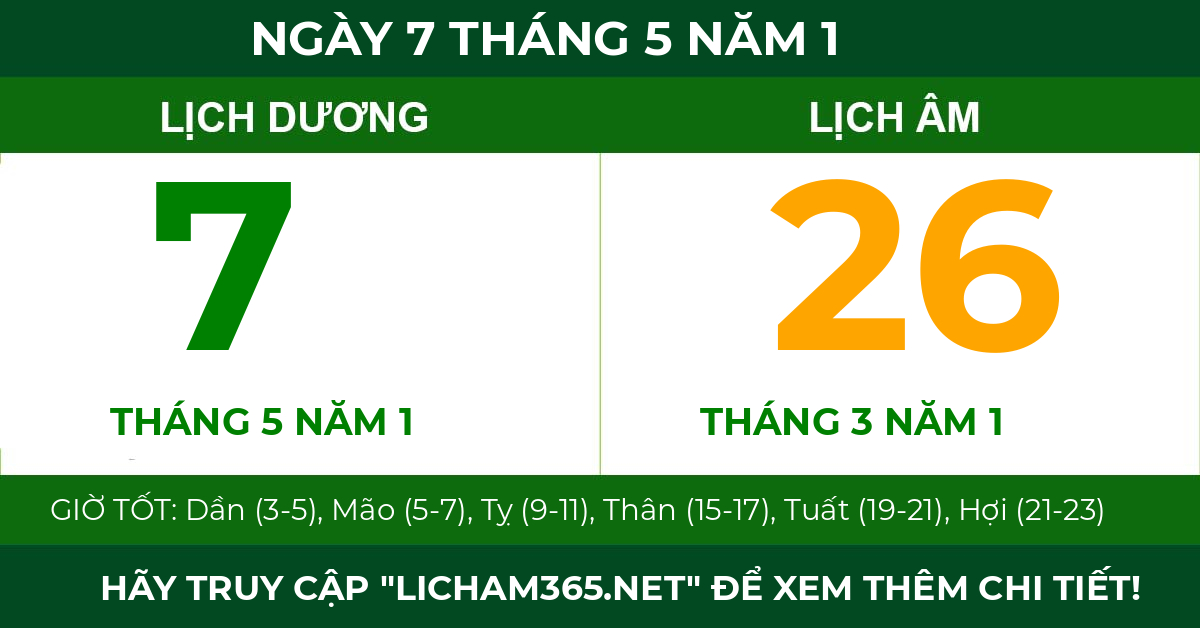 lịch âm ngày 7 tháng 5 năm 1
