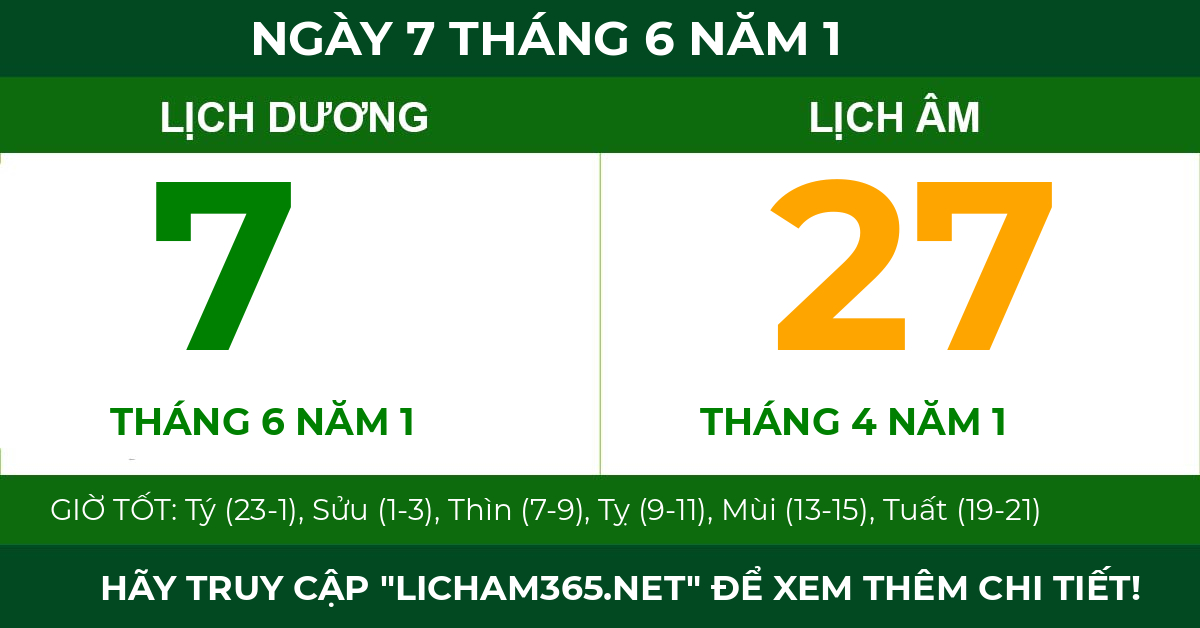 lịch âm ngày 7 tháng 6 năm 1