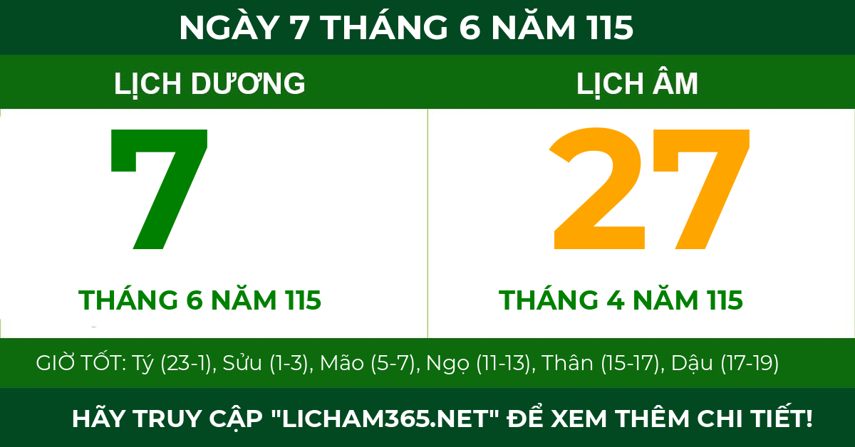 lịch âm ngày 7 tháng 6 năm 115