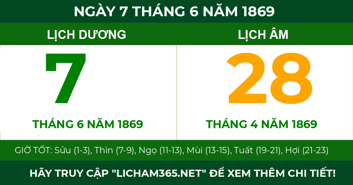 lịch âm ngày 7 tháng 6 năm 1869