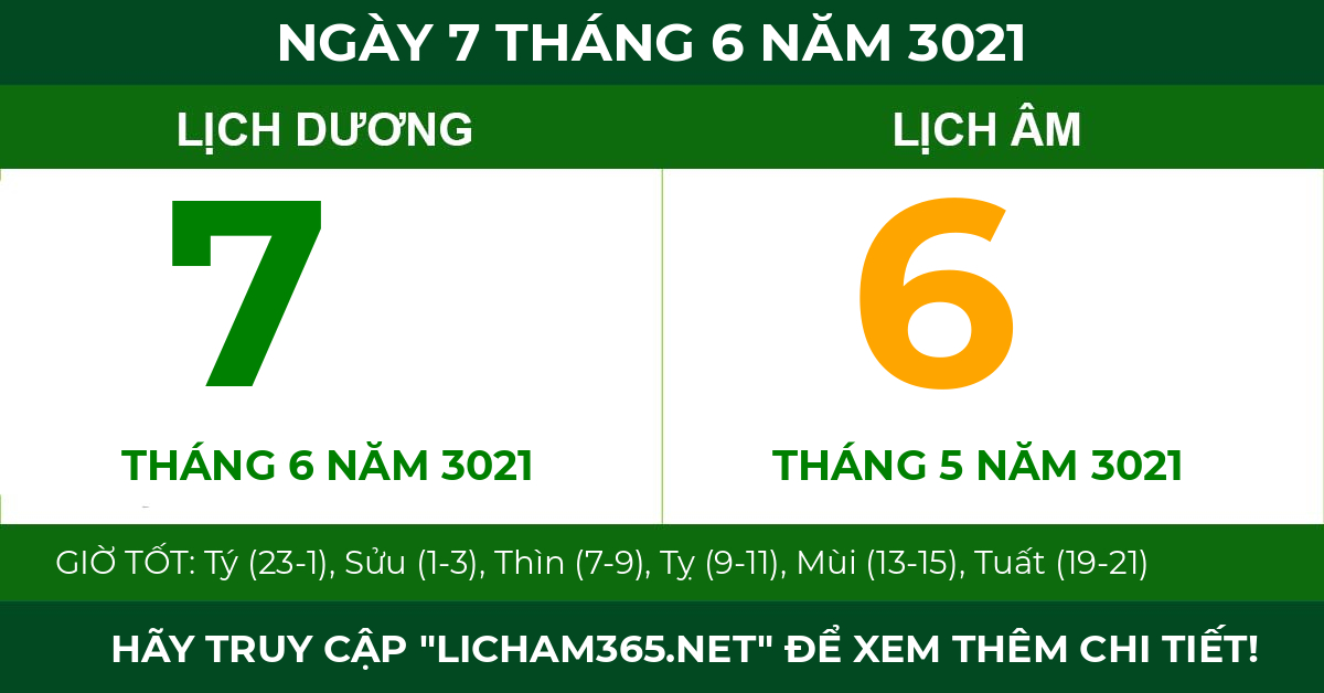 lịch âm ngày 7 tháng 6 năm 3021