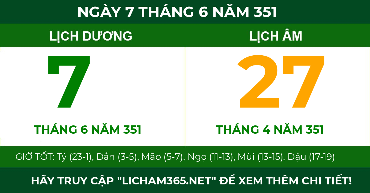 lịch âm ngày 7 tháng 6 năm 351