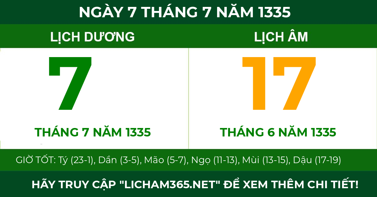 lịch âm ngày 7 tháng 7 năm 1335