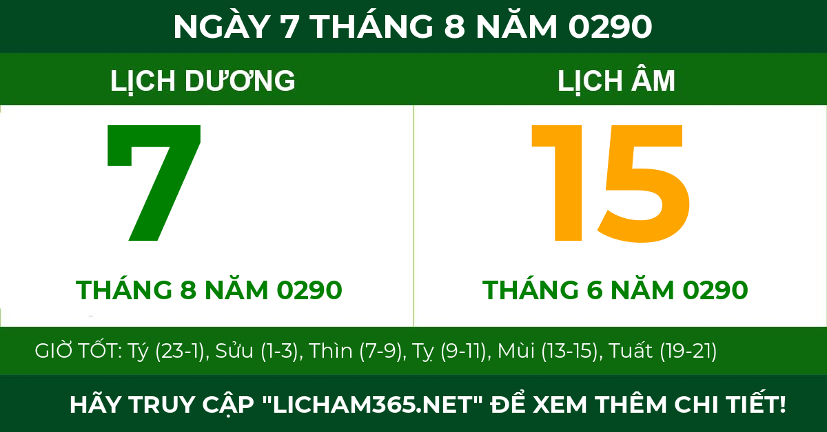 lịch âm ngày 7 tháng 8 năm 0290