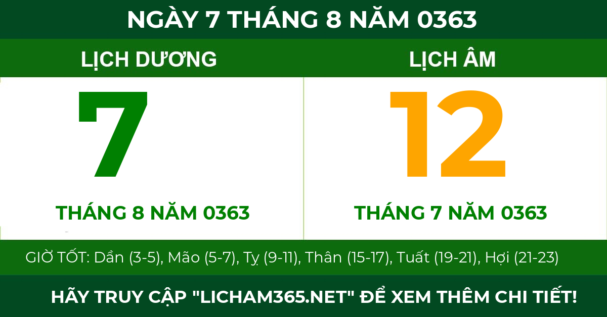 lịch âm ngày 7 tháng 8 năm 0363