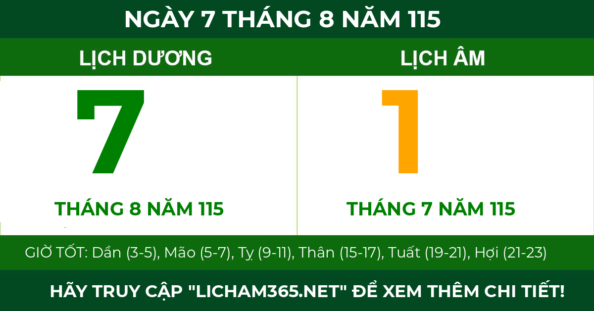 lịch âm ngày 7 tháng 8 năm 115