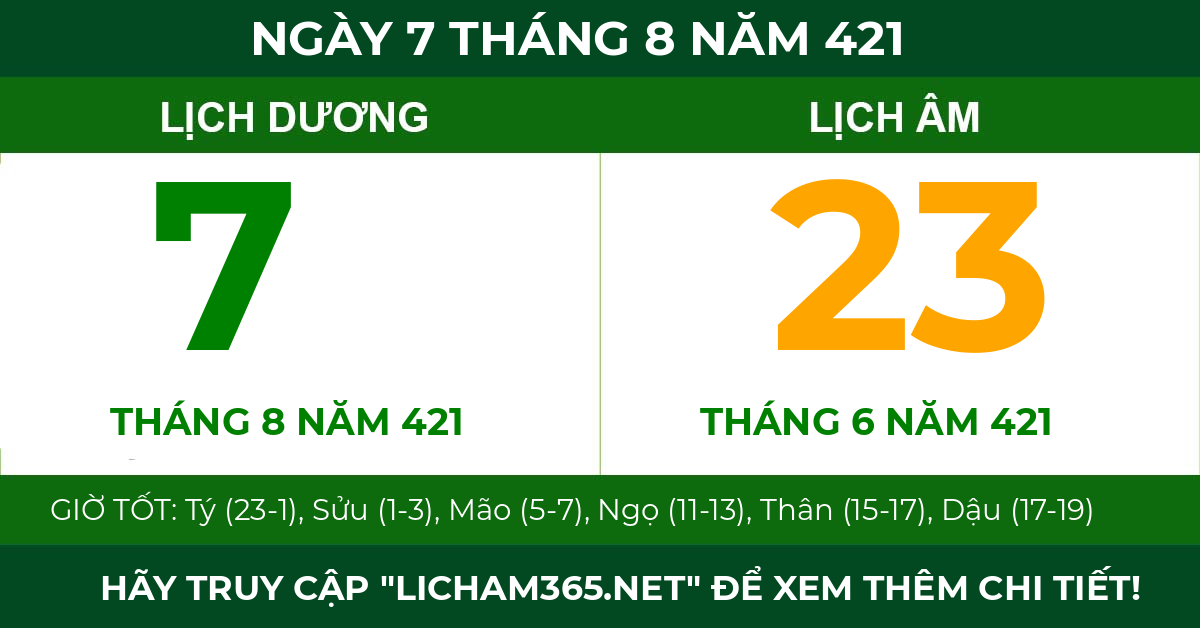 lịch âm ngày 7 tháng 8 năm 421