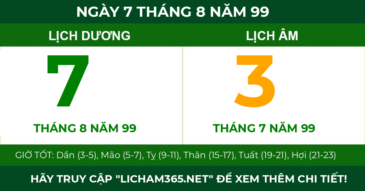 lịch âm ngày 7 tháng 8 năm 99