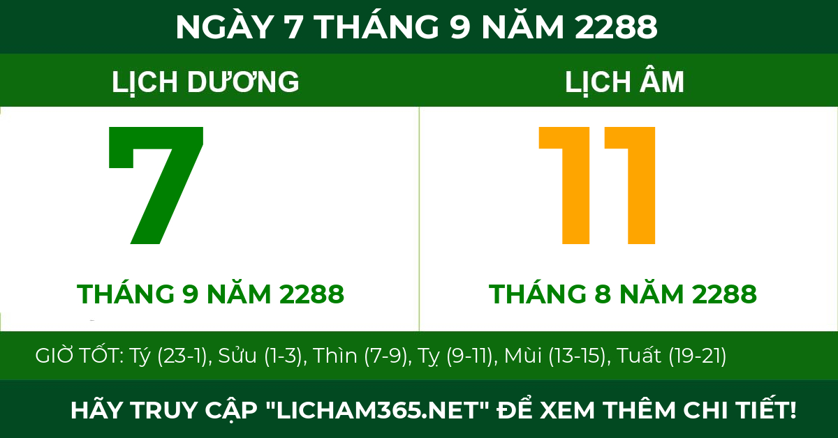 lịch âm ngày 7 tháng 9 năm 2288