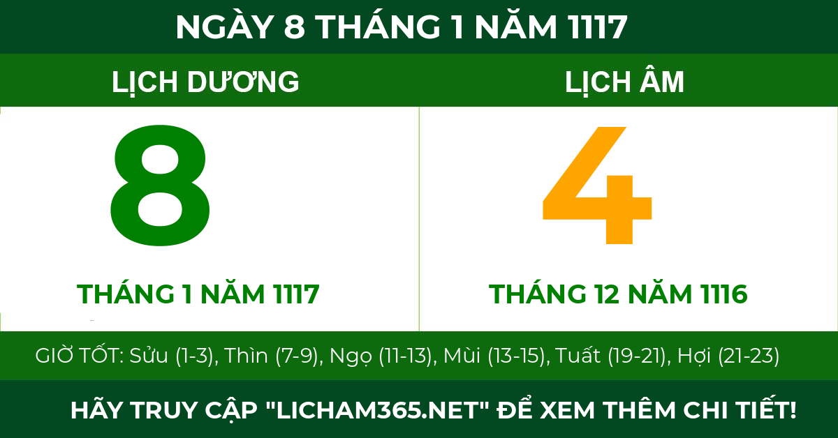 lịch âm ngày 8 tháng 1 năm 1117