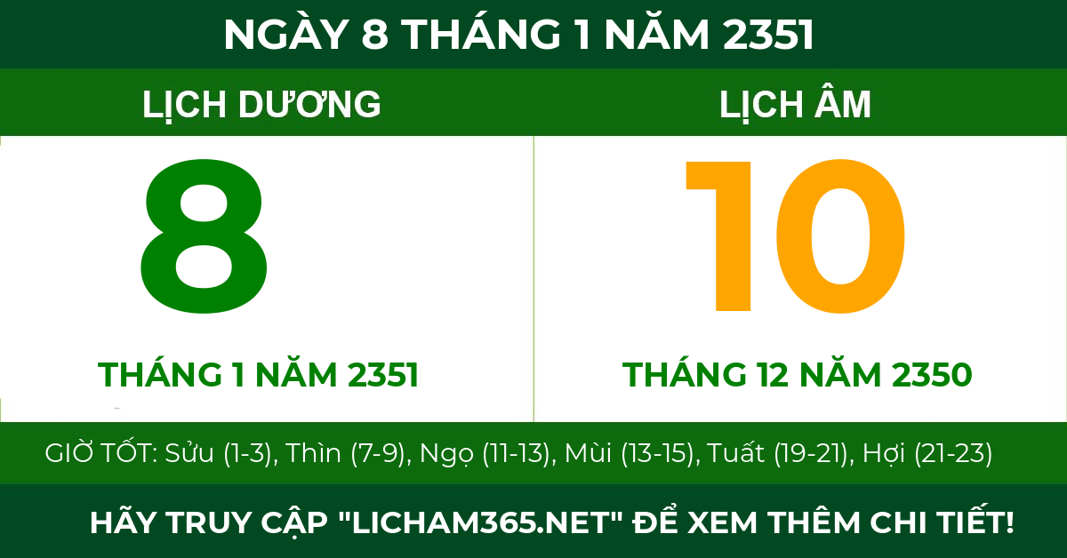 lịch âm ngày 8 tháng 1 năm 2351
