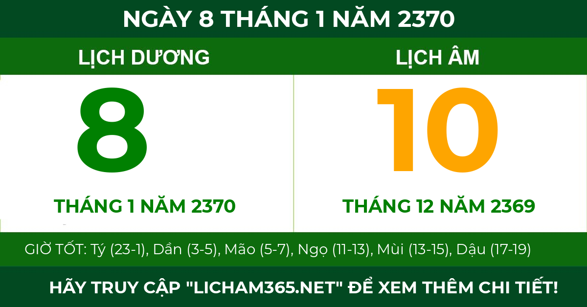 lịch âm ngày 8 tháng 1 năm 2370