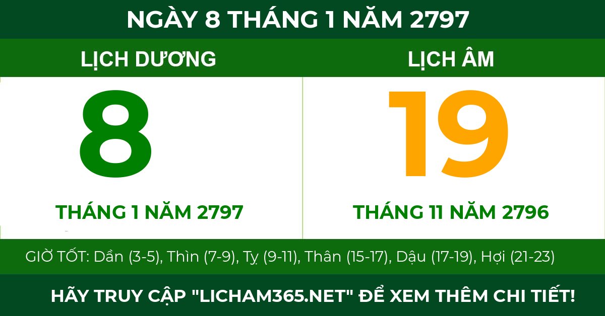 lịch âm ngày 8 tháng 1 năm 2797
