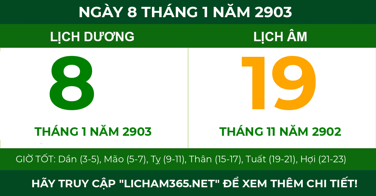 lịch âm ngày 8 tháng 1 năm 2903