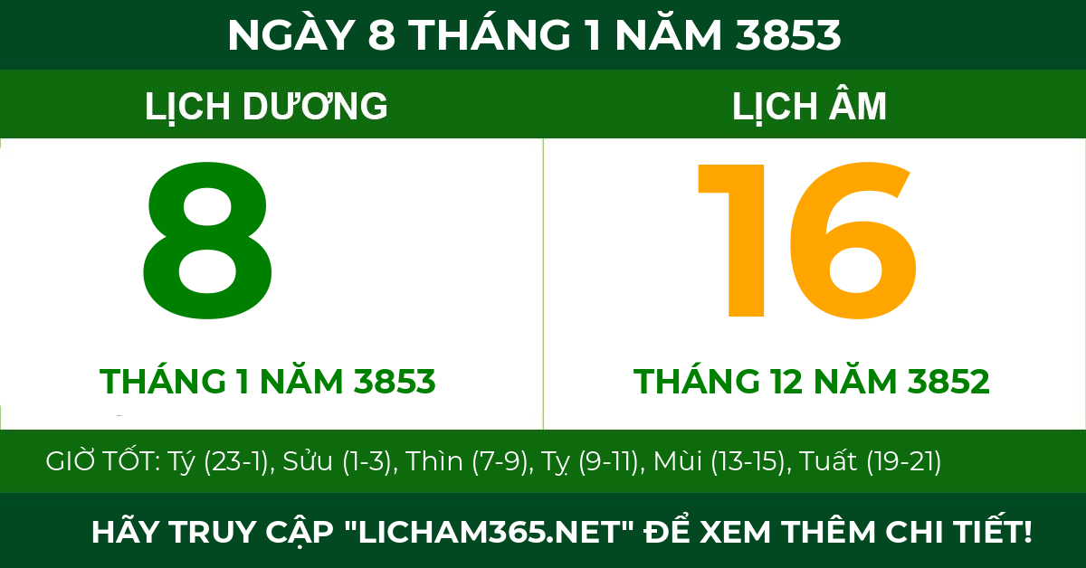 lịch âm ngày 8 tháng 1 năm 3853