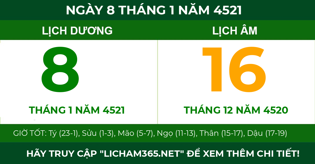 lịch âm ngày 8 tháng 1 năm 4521