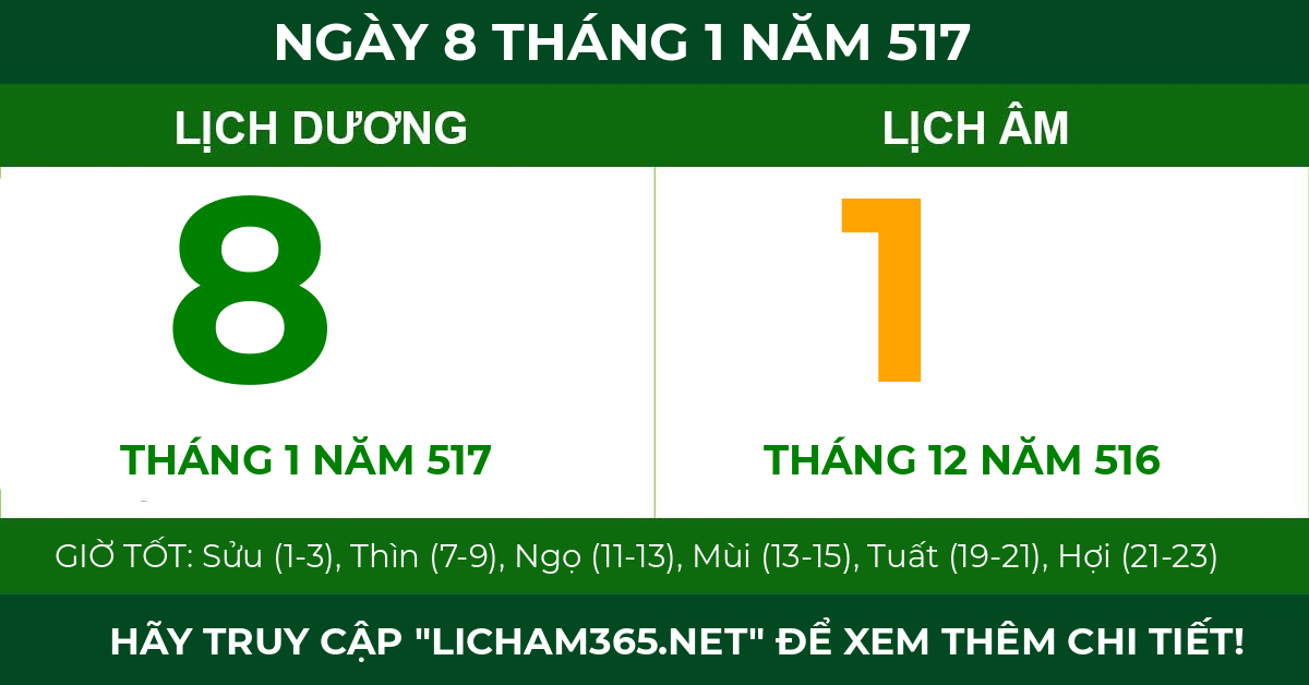 lịch âm ngày 8 tháng 1 năm 517