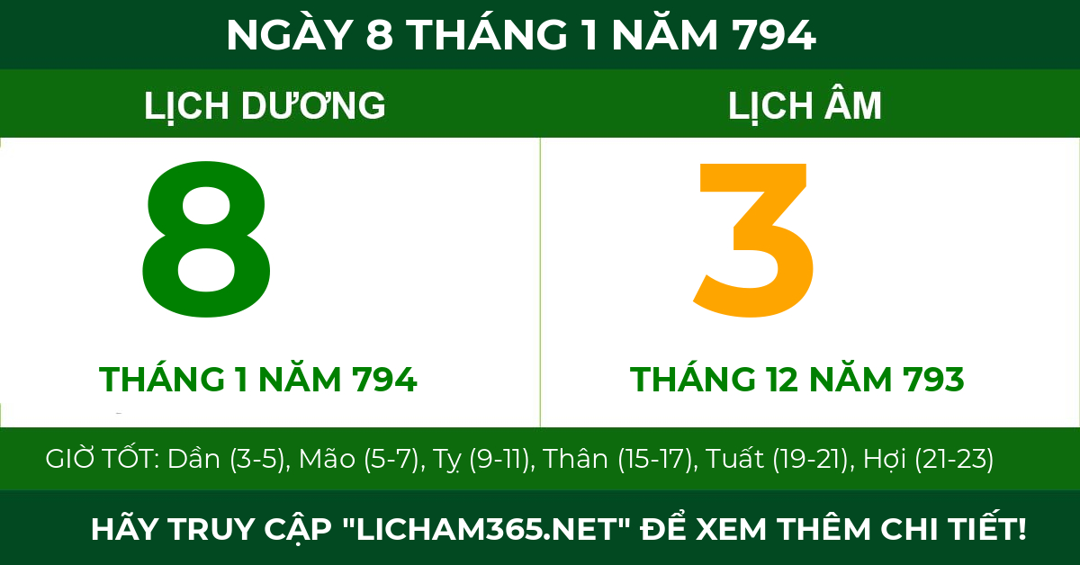 lịch âm ngày 8 tháng 1 năm 794