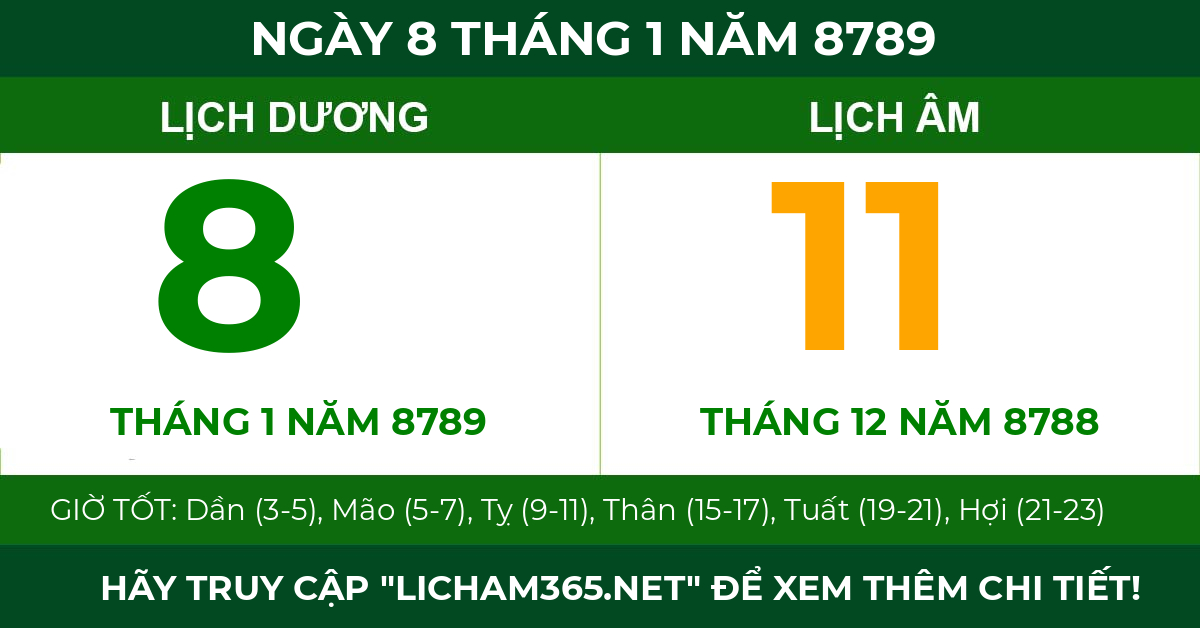 lịch âm ngày 8 tháng 1 năm 8789