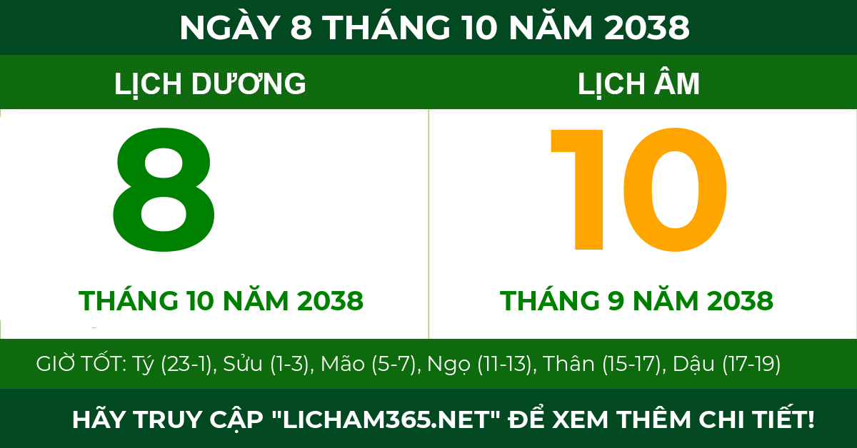 lịch âm ngày 8 tháng 10 năm 2038