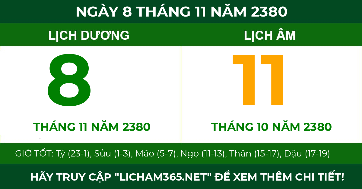 lịch âm ngày 8 tháng 11 năm 2380