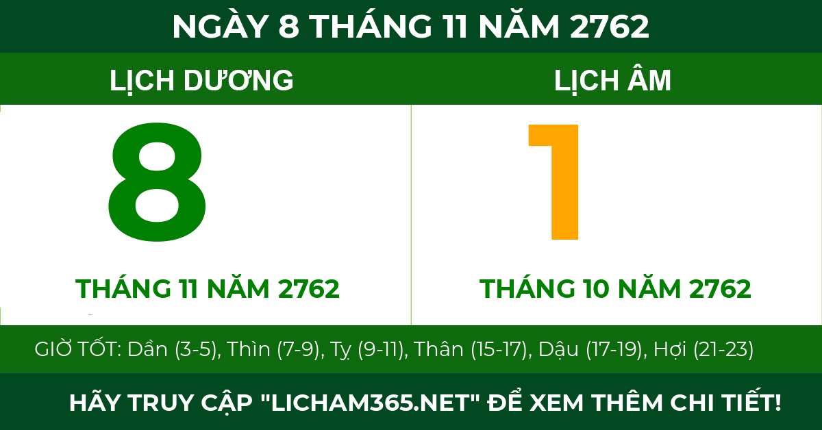 lịch âm ngày 8 tháng 11 năm 2762
