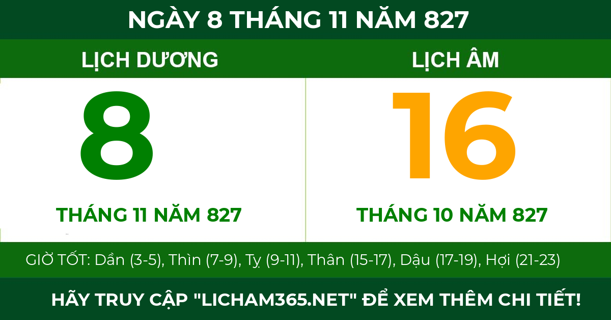 lịch âm ngày 8 tháng 11 năm 827
