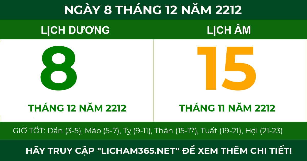 lịch âm ngày 8 tháng 12 năm 2212