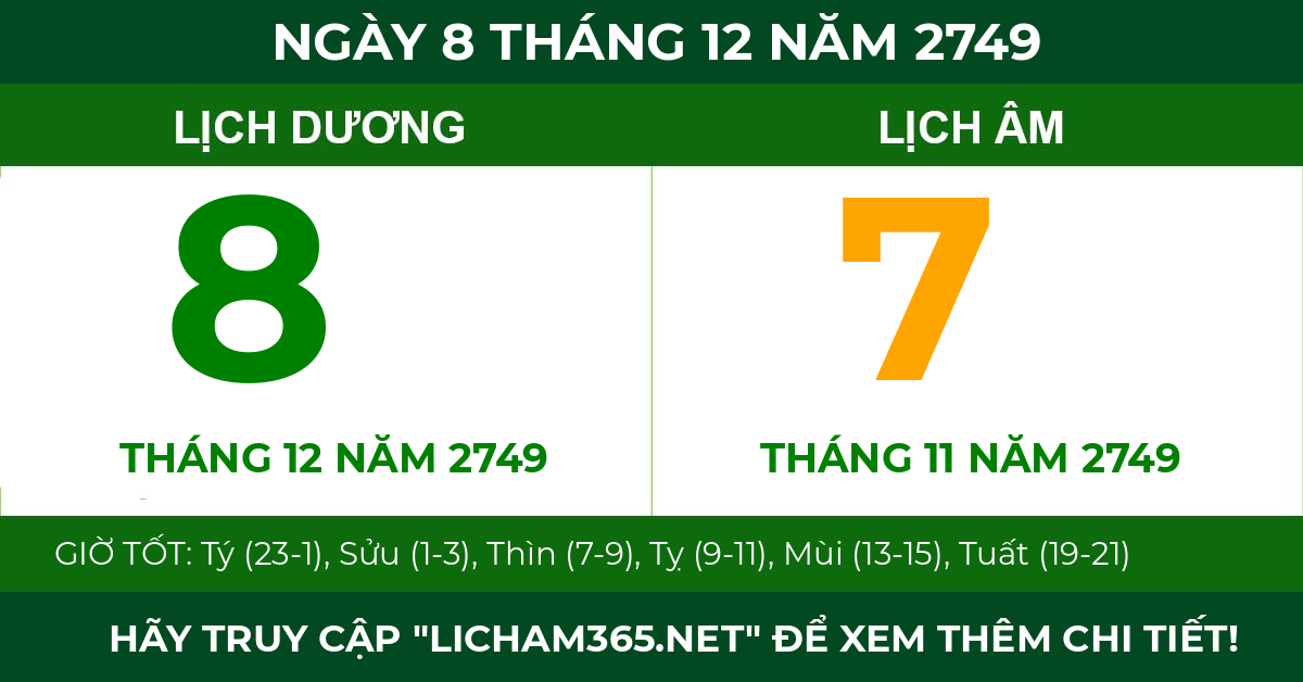 lịch âm ngày 8 tháng 12 năm 2749