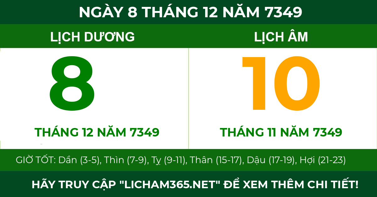 lịch âm ngày 8 tháng 12 năm 7349