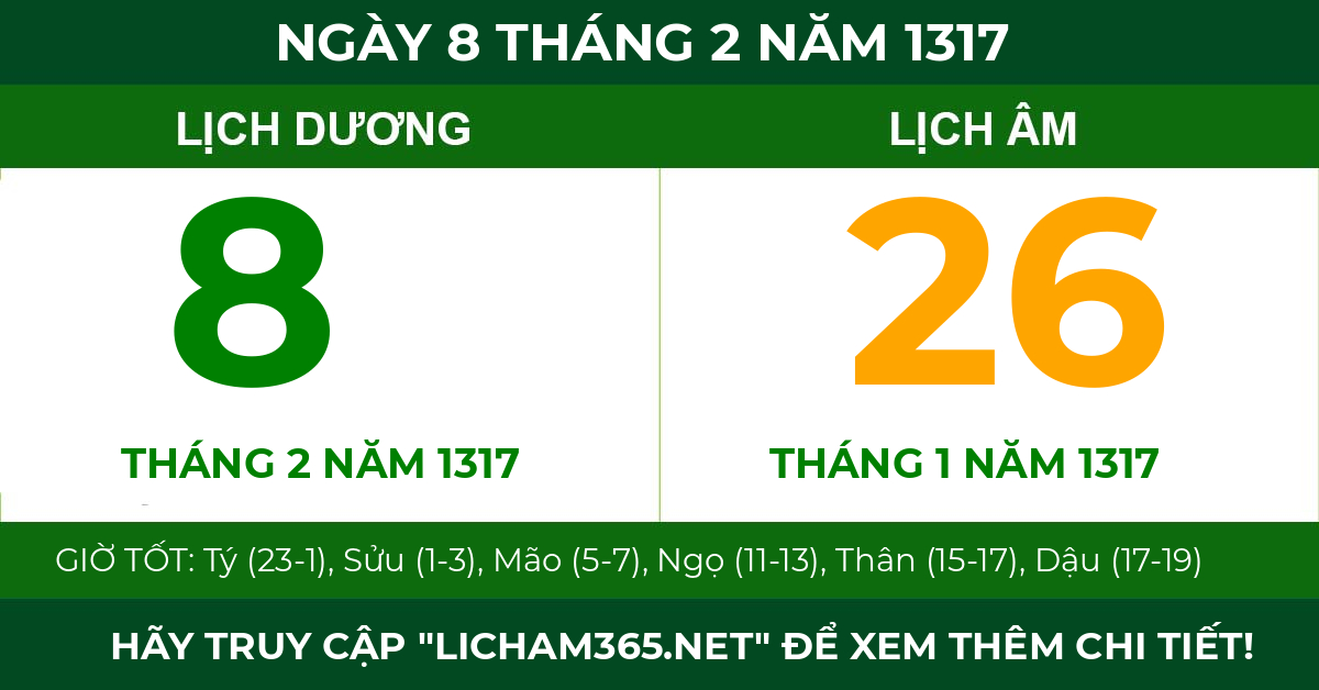 lịch âm ngày 8 tháng 2 năm 1317