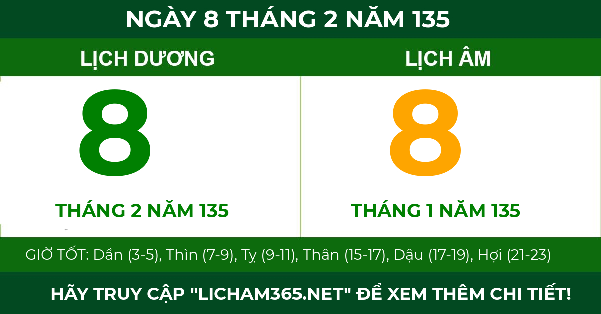 lịch âm ngày 8 tháng 2 năm 135