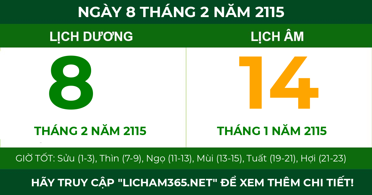 lịch âm ngày 8 tháng 2 năm 2115
