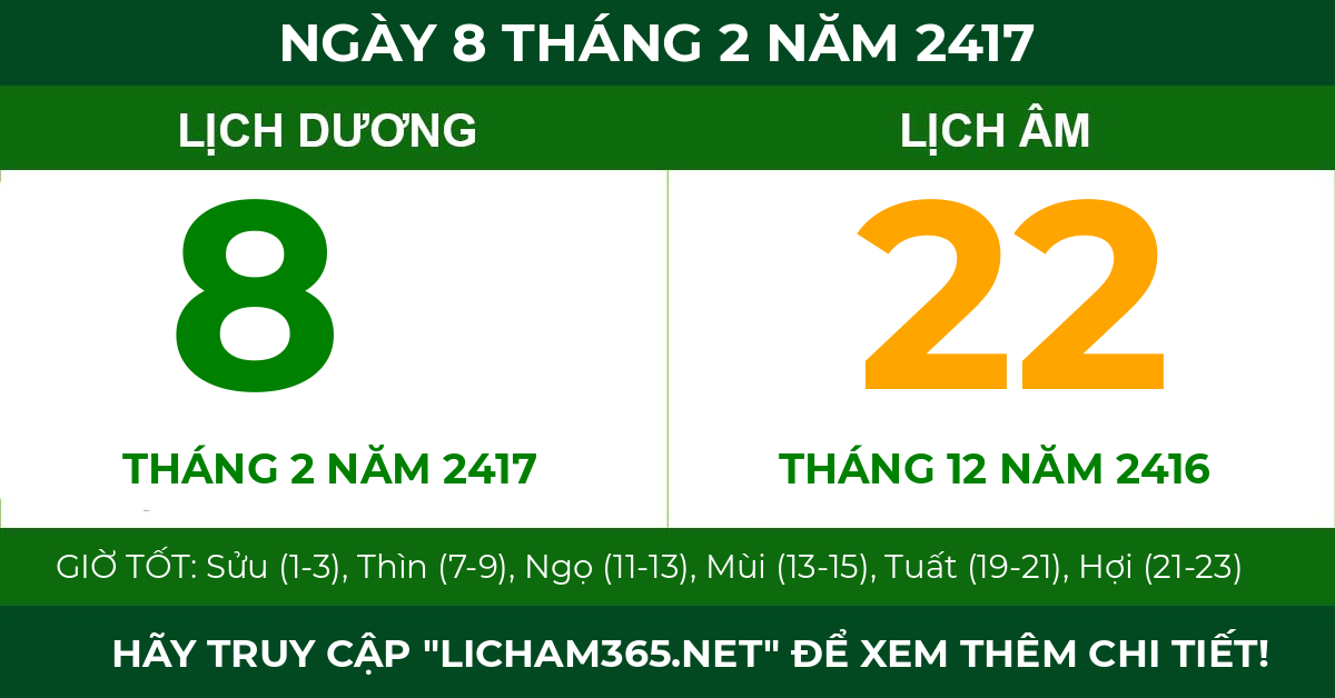 lịch âm ngày 8 tháng 2 năm 2417