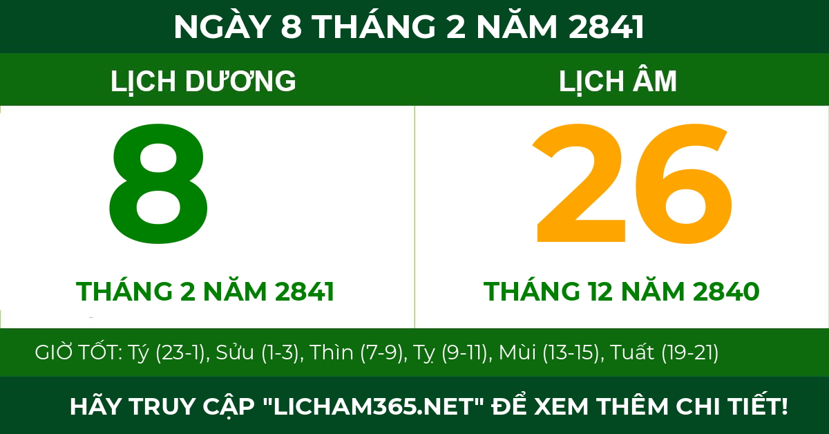 lịch âm ngày 8 tháng 2 năm 2841