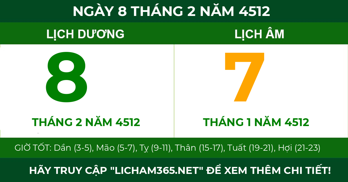 lịch âm ngày 8 tháng 2 năm 4512