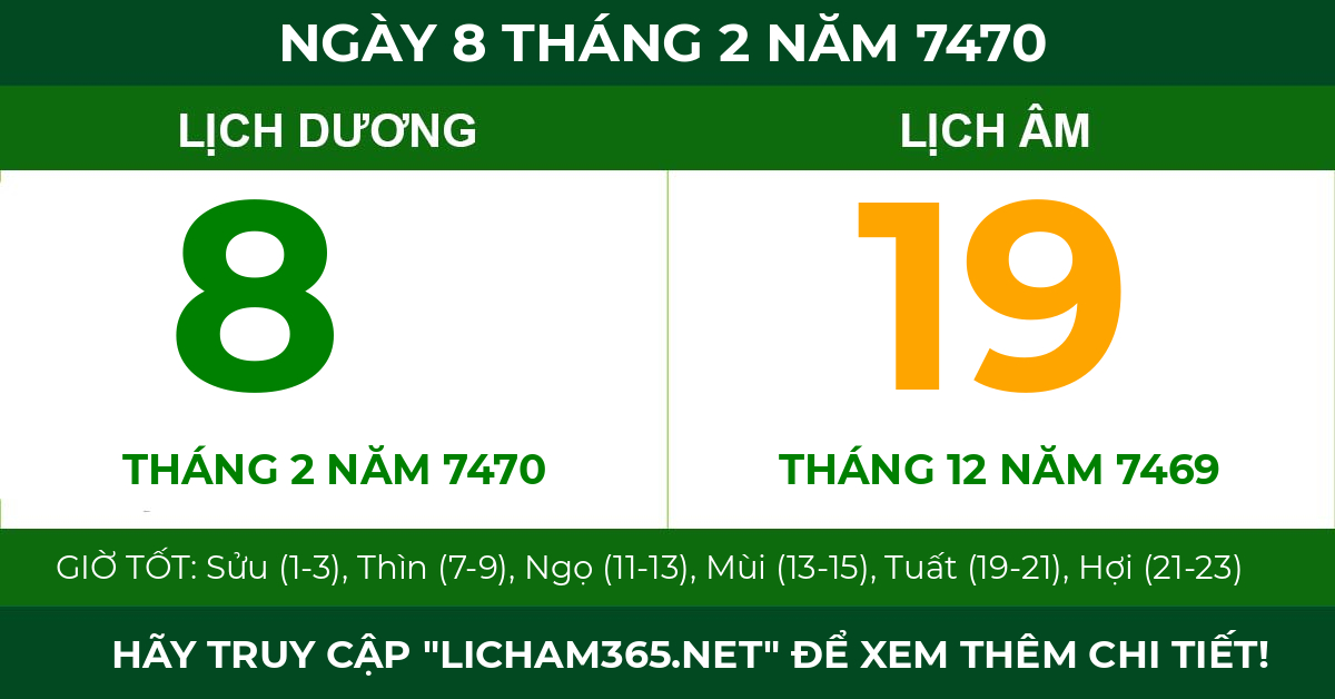 lịch âm ngày 8 tháng 2 năm 7470